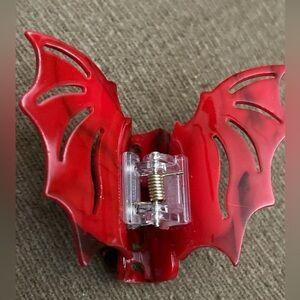 Bat  (Red) Claw Clip Gothic Horror Hair Accessory  Red Bat Emo, Punk, Hair Clip